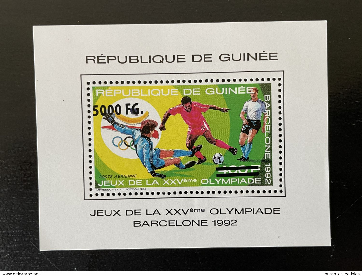 Guinée Guinea 2009 Mi. Bl. 1715 Surchargé Overprint Olympic Games Barcelona 1992 Jeux Olympiques Football Fußball - Nuovi