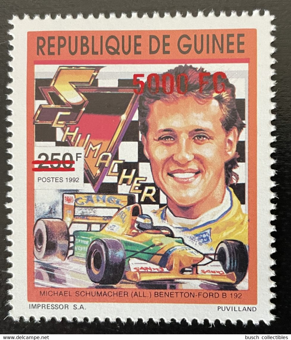 Guinée Guinea 2009 Mi. 6739 Surchargé Overprint Formula Formule 1 One Michael Schumacher Benetton-Ford Formel - Guinea (1958-...)