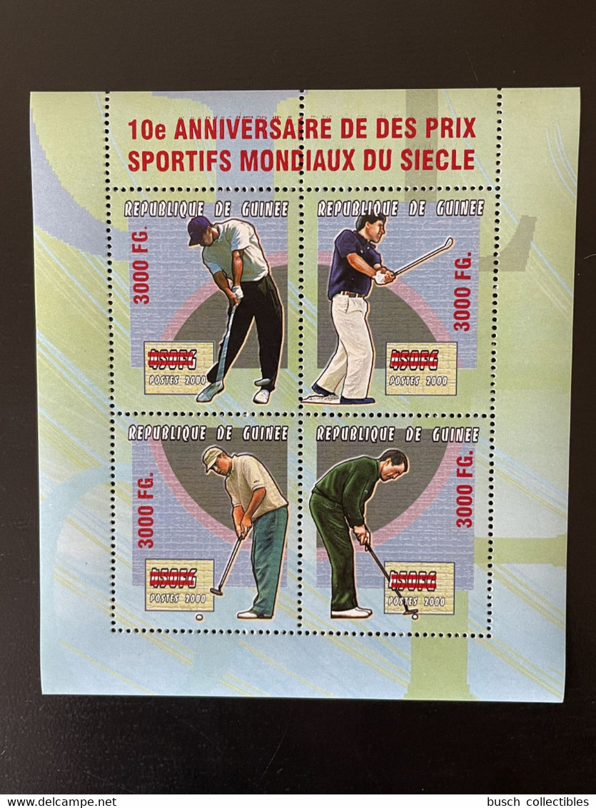 Guinée Guinea 2009 Mi. 6735 - 6738 Surchargé Overprint Prix Sportifs Mondiaux De L'année Golf Sport Prize - República De Guinea (1958-...)