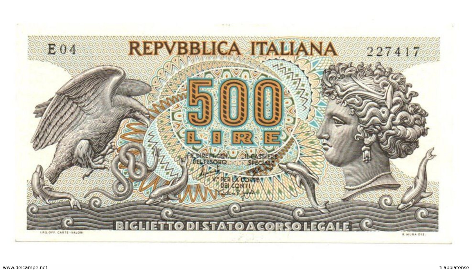 Italia - 500 Lire 1966 Aretusa     ---- - 500 Lire