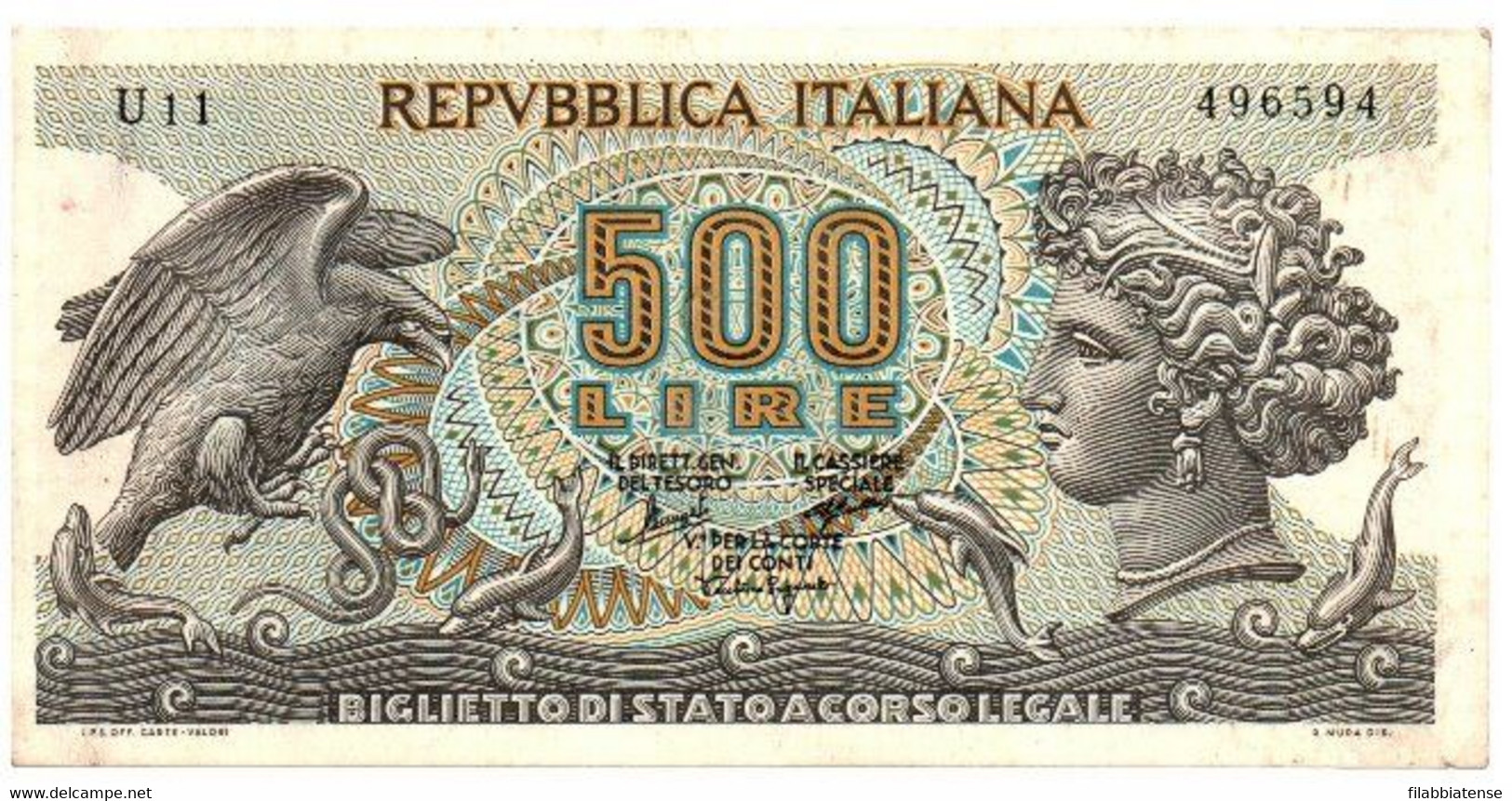 Italia - 500 Lire 1966 Aretusa     ---- - 500 Liras