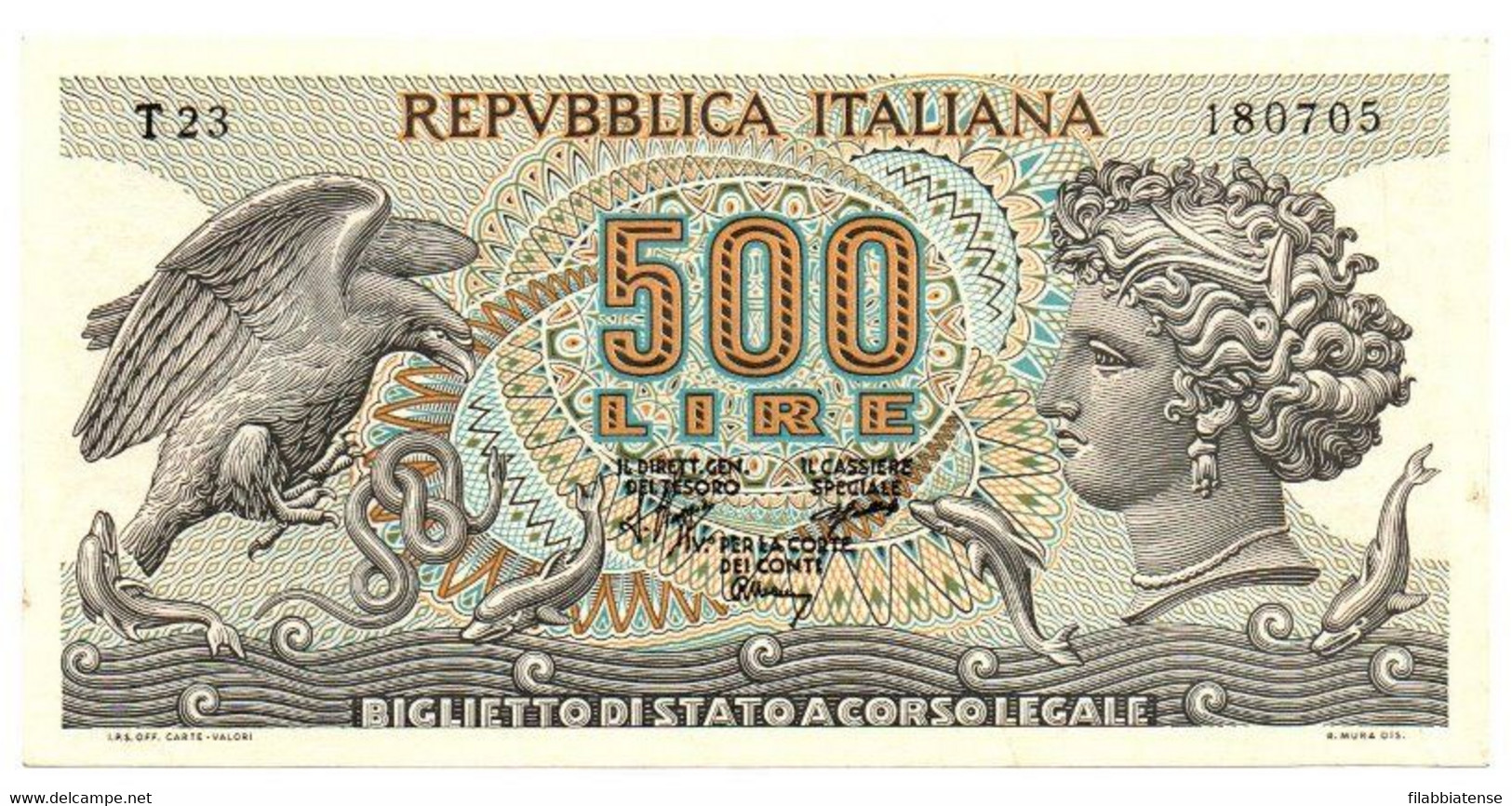 Italia - 500 Lire 1970 Aretusa      ---- - 500 Lire