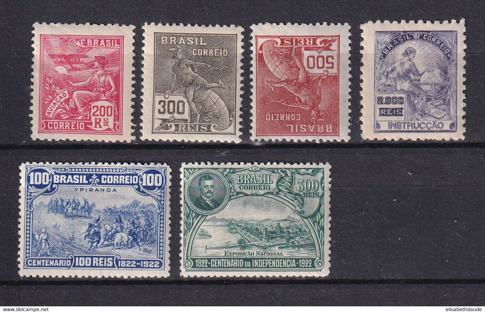BRESIL - 1920 - YVERT N° 174+175+177 (AMINCI)+180 +183+185 * MH - COTE = 53 EUR. - Unused Stamps