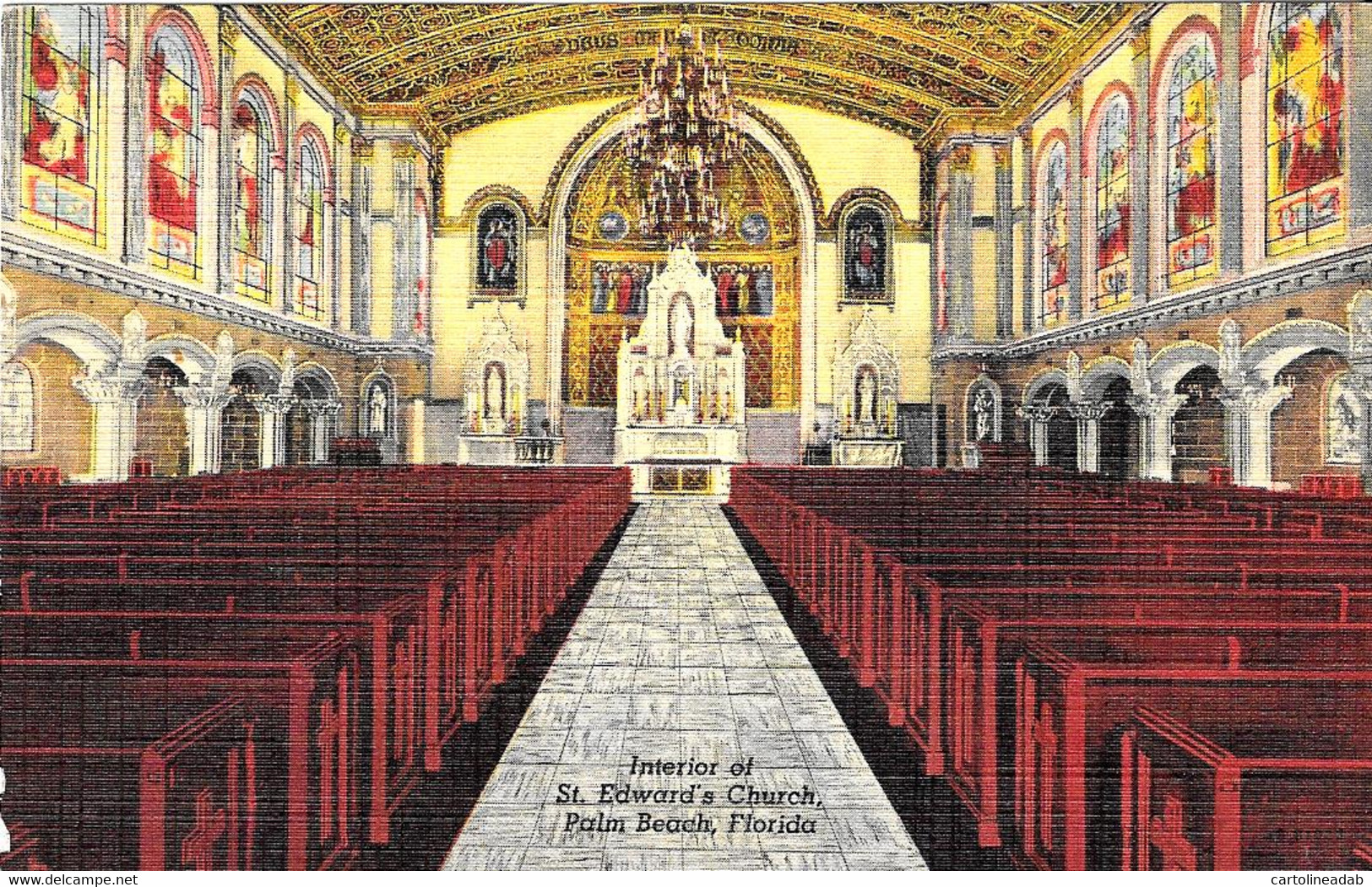 [DC12532] CPA - PALM BEACH - INTERIOR OF  ST. EDWARD'S CHURCH - Non Viaggiata - Old Postcard - Palm Beach