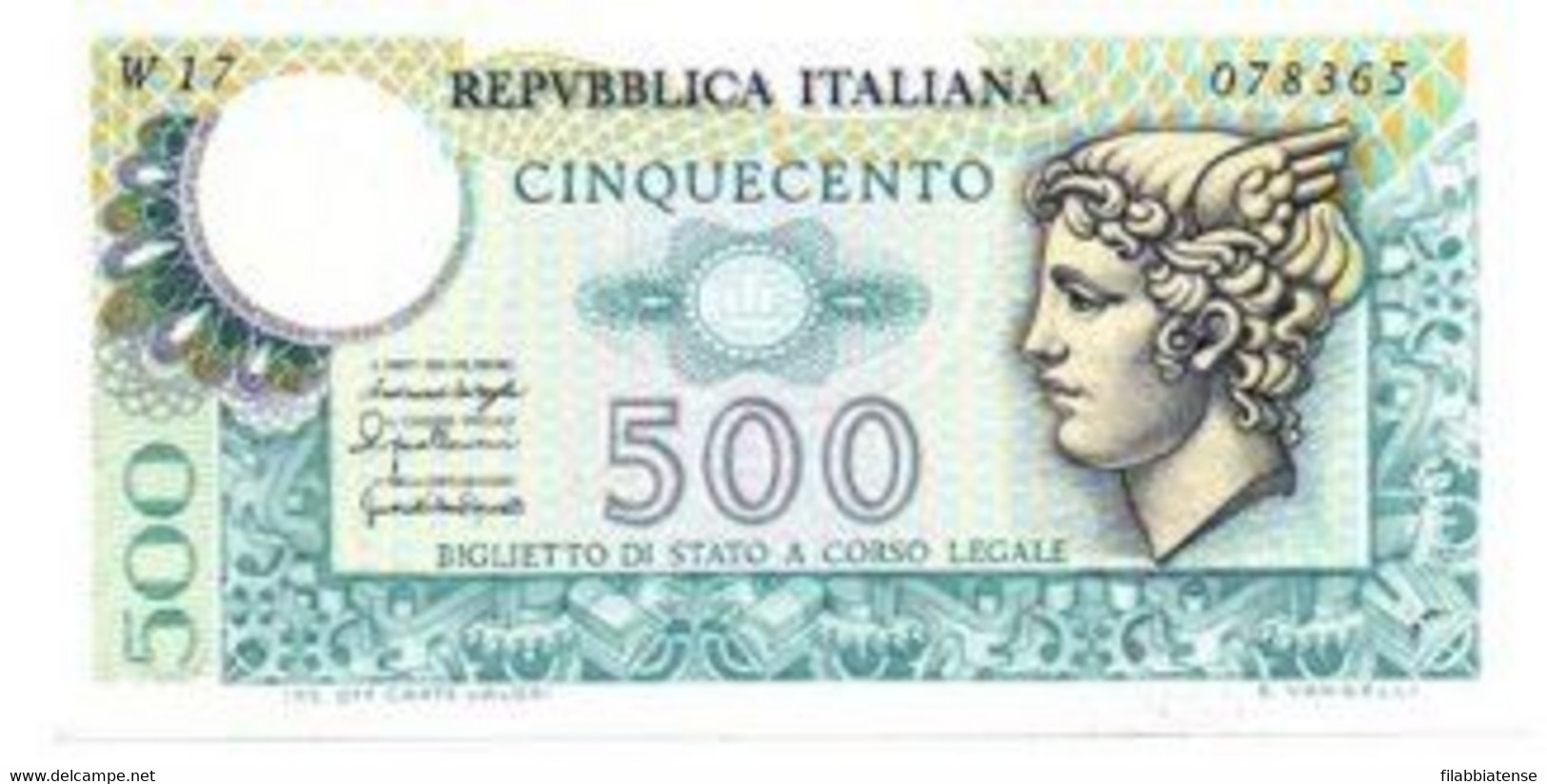 Italia - 500 Lire 1976 Mercurio - Sostitutiva W    ---- - 500 Lire