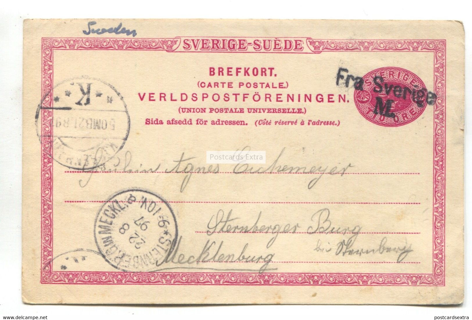 Sweden - Postal Stationery 10 Ore - Used In 1897 - Interi Postali