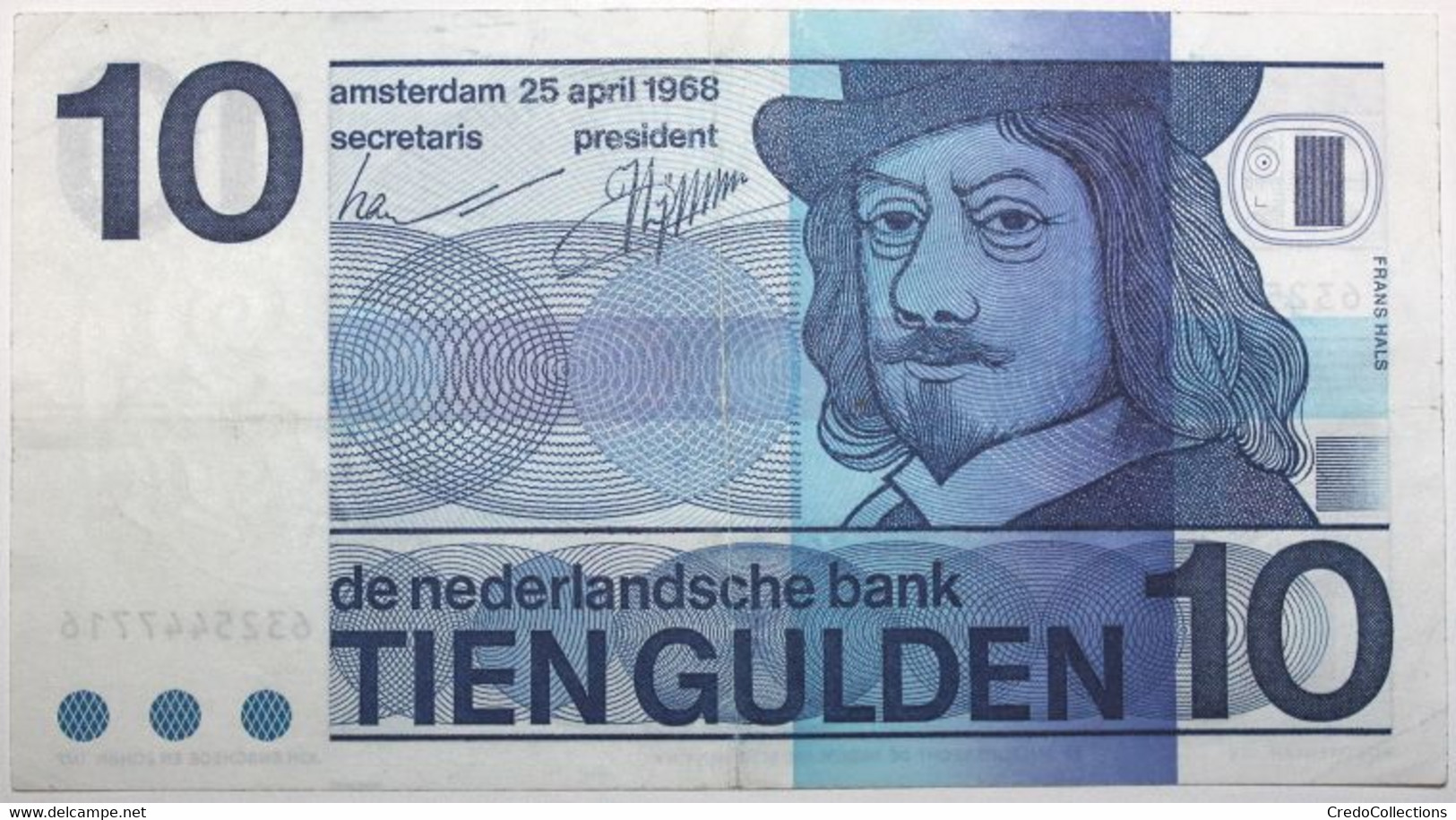 Pays-Bas - 10 Gulden - 1968 - PICK 91b - TTB+ - 10 Florín Holandés (gulden)