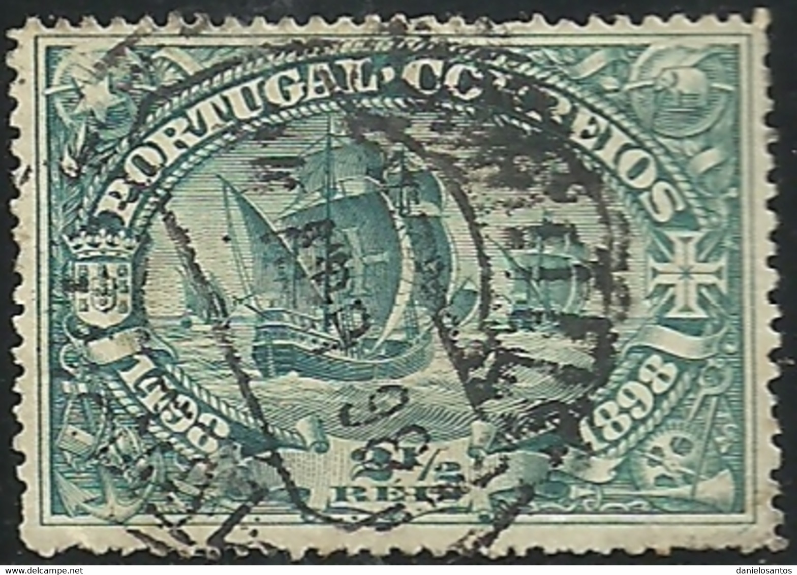 Portugal 1898 Vasco Da Gama 4º Cent Descoberta Caminho Maritimo Para A India Cancel - Other & Unclassified