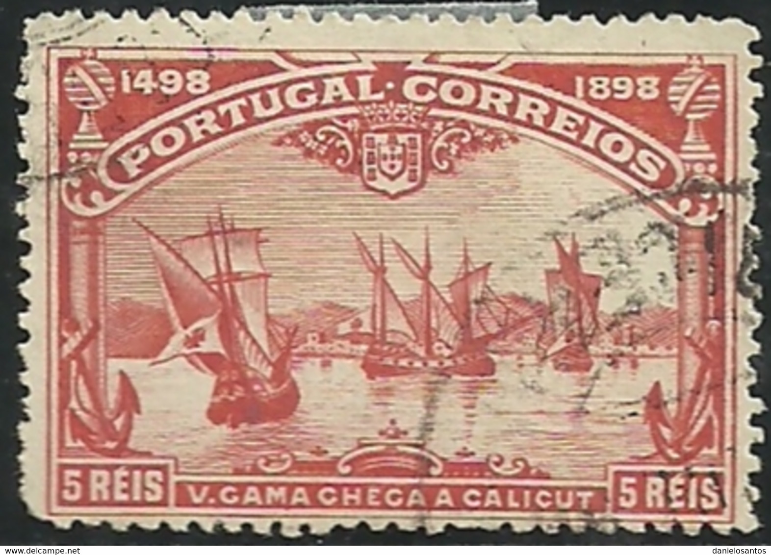 Portugal 1898 Vasco Da Gama 4º Cent Descoberta Caminho Maritimo Para A India Cancel - Other & Unclassified