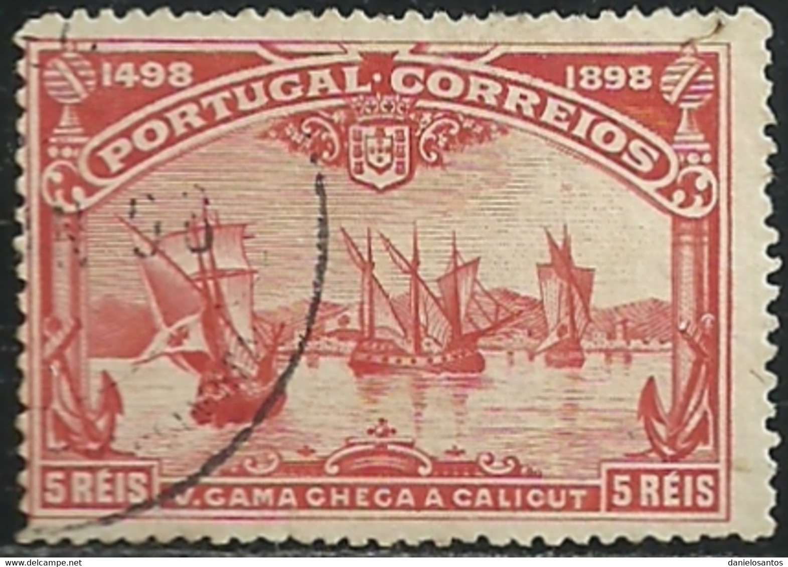 Portugal 1898 Vasco Da Gama 4º Cent Descoberta Caminho Maritimo Para A India Cancel - Otros & Sin Clasificación