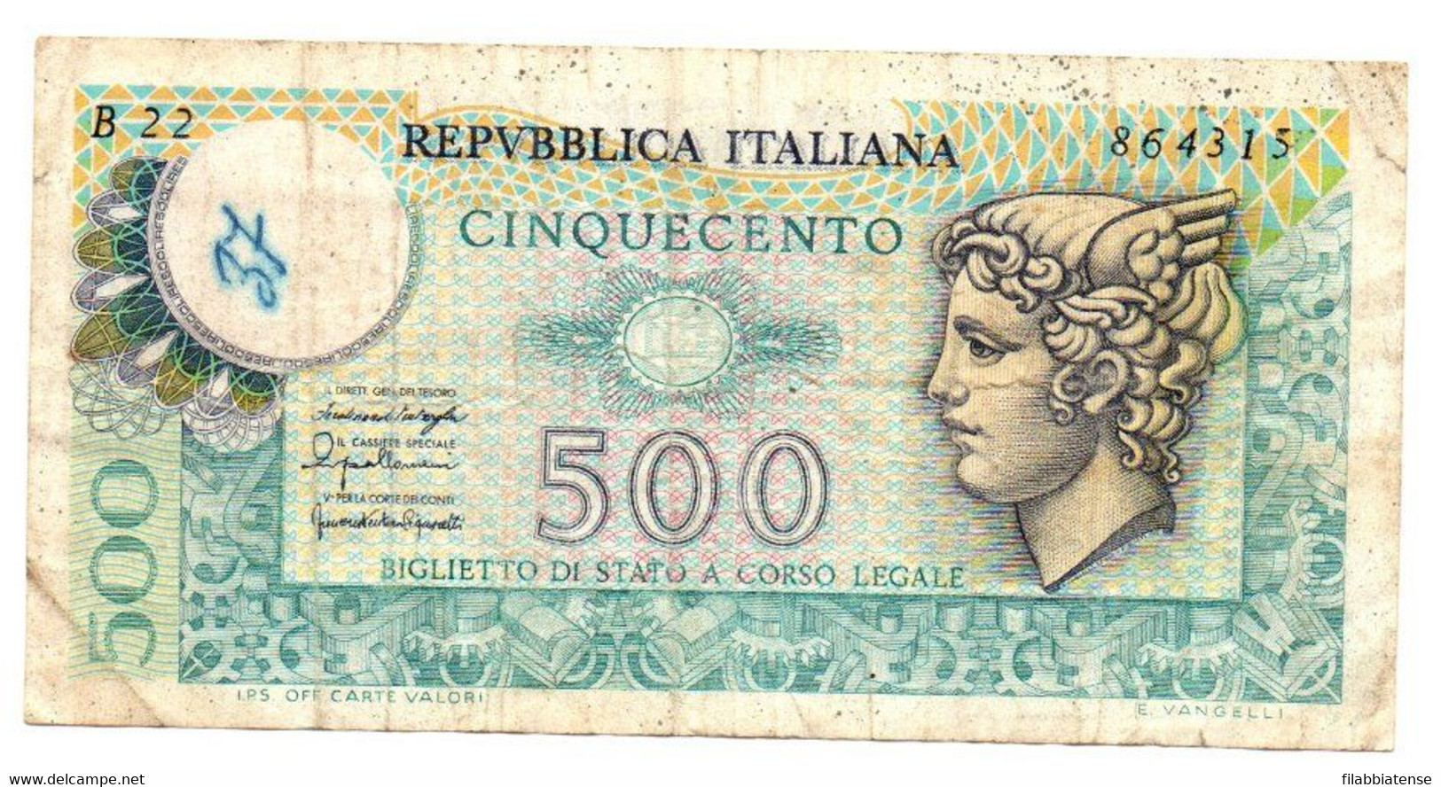 Italia - 500 Lire 1976 Mercurio     ---- - 500 Liras