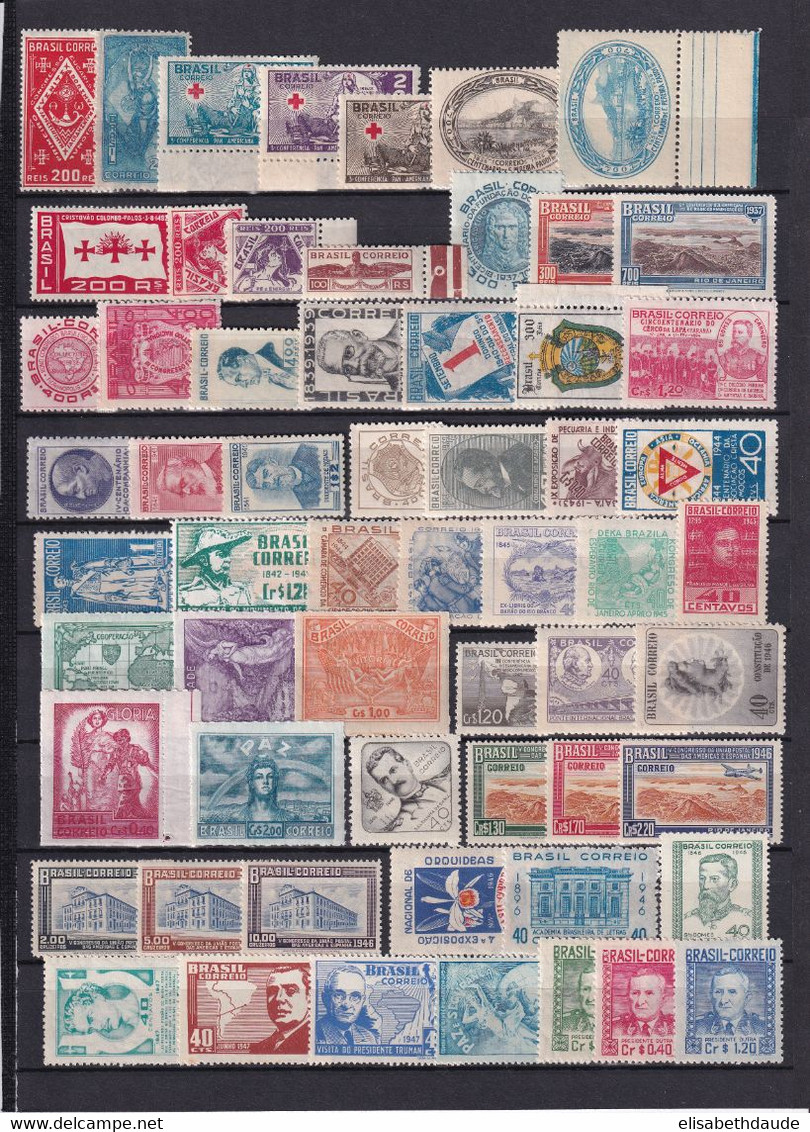 BRESIL - 1933/1949 - COLLECTION UNIQUEMENT ** MNH ! - COTE YVERT = 130++ EUR. - 2 PAGES ! - Nuevos