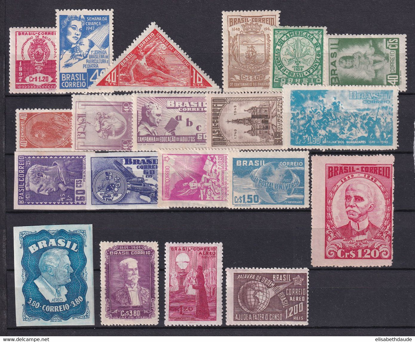 BRESIL - 1933/1949 - COLLECTION UNIQUEMENT ** MNH ! - COTE YVERT = 130++ EUR. - 2 PAGES ! - Unused Stamps