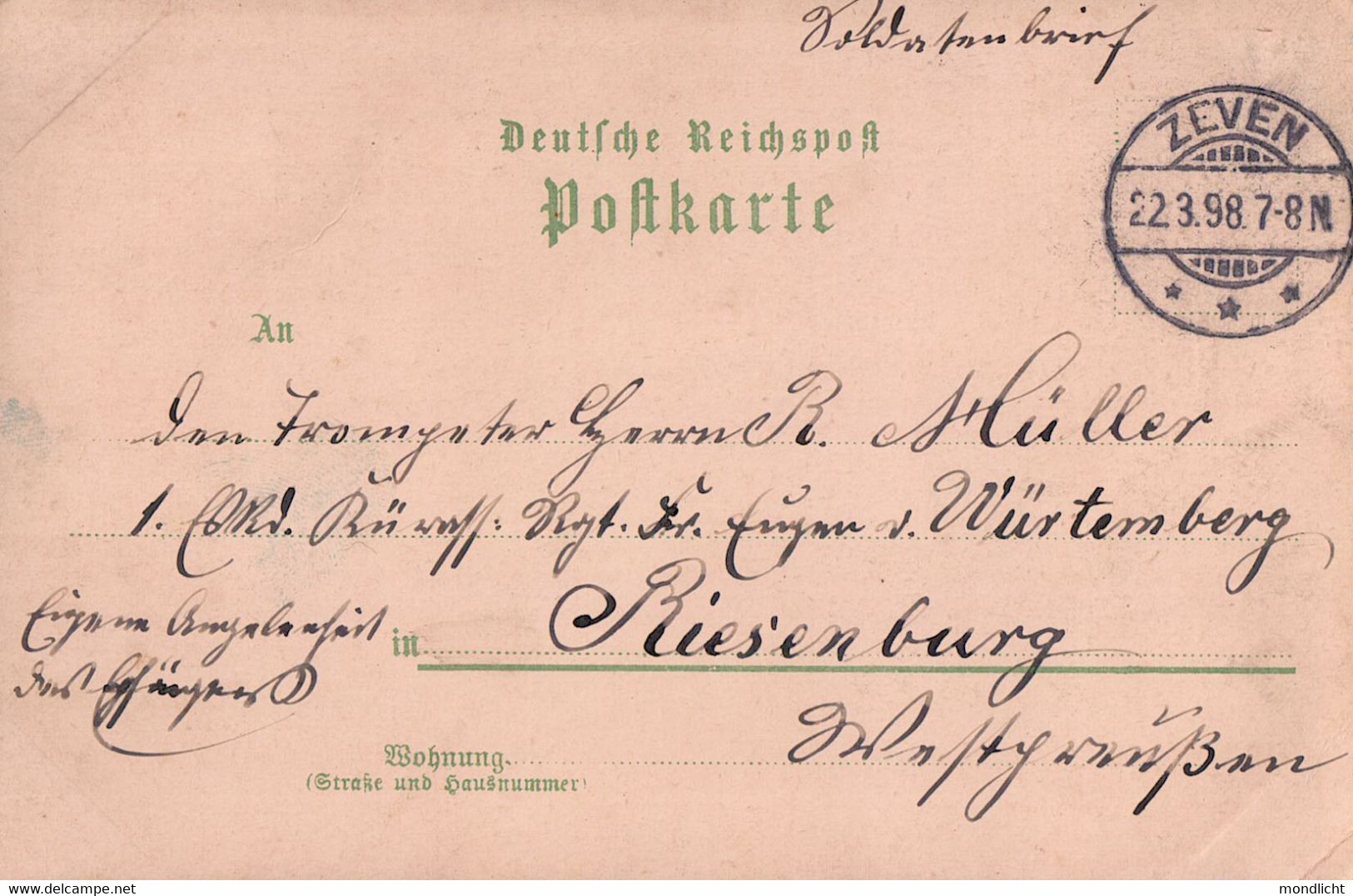 Gruss Aus Zeven. Grote's Gasthof, Weidenhöfer's Gasthof, Wohnung Des Amtsrichters, Etc., Soldatenbrief 1898. - Zeven