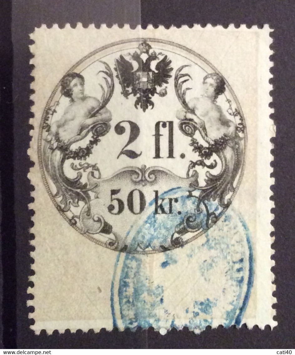 MARCA DA BOLLO  AUSTRIA  L.V.  2 Fl  50 Kr4   BBB Su Carta Azzurra ( Anche Se In Foto Non Si Vede...) - Revenue Stamps