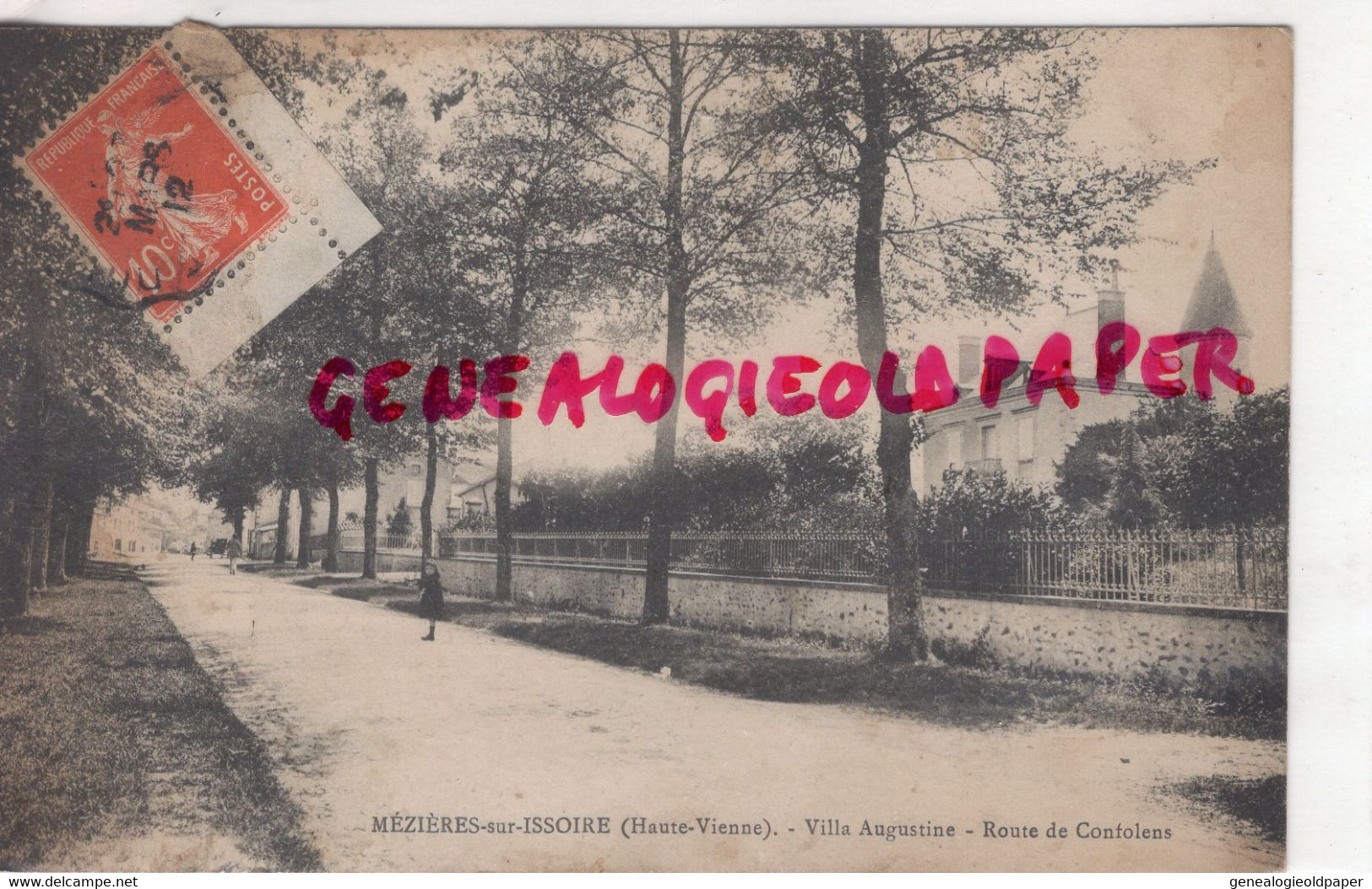 87 - MEZIERES MEZIERE SUR ISSOIRE - VILLA AUGUSTINE- ROUTE DE CONFOLENS- 1912 - Meziere Sur Issoire