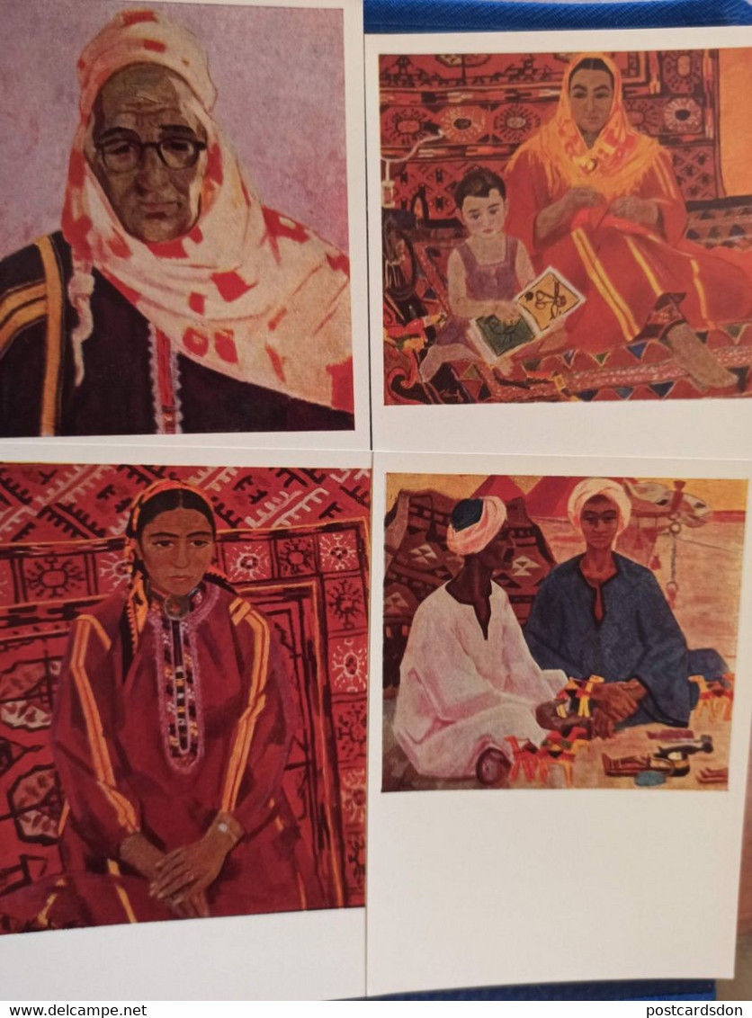 IZZAT KLYCHEV, Turkmen People's Artist Of The USSR From Turkmenistan - FULL 11 PCs Set 1967 Orient Art - Turkmenistan