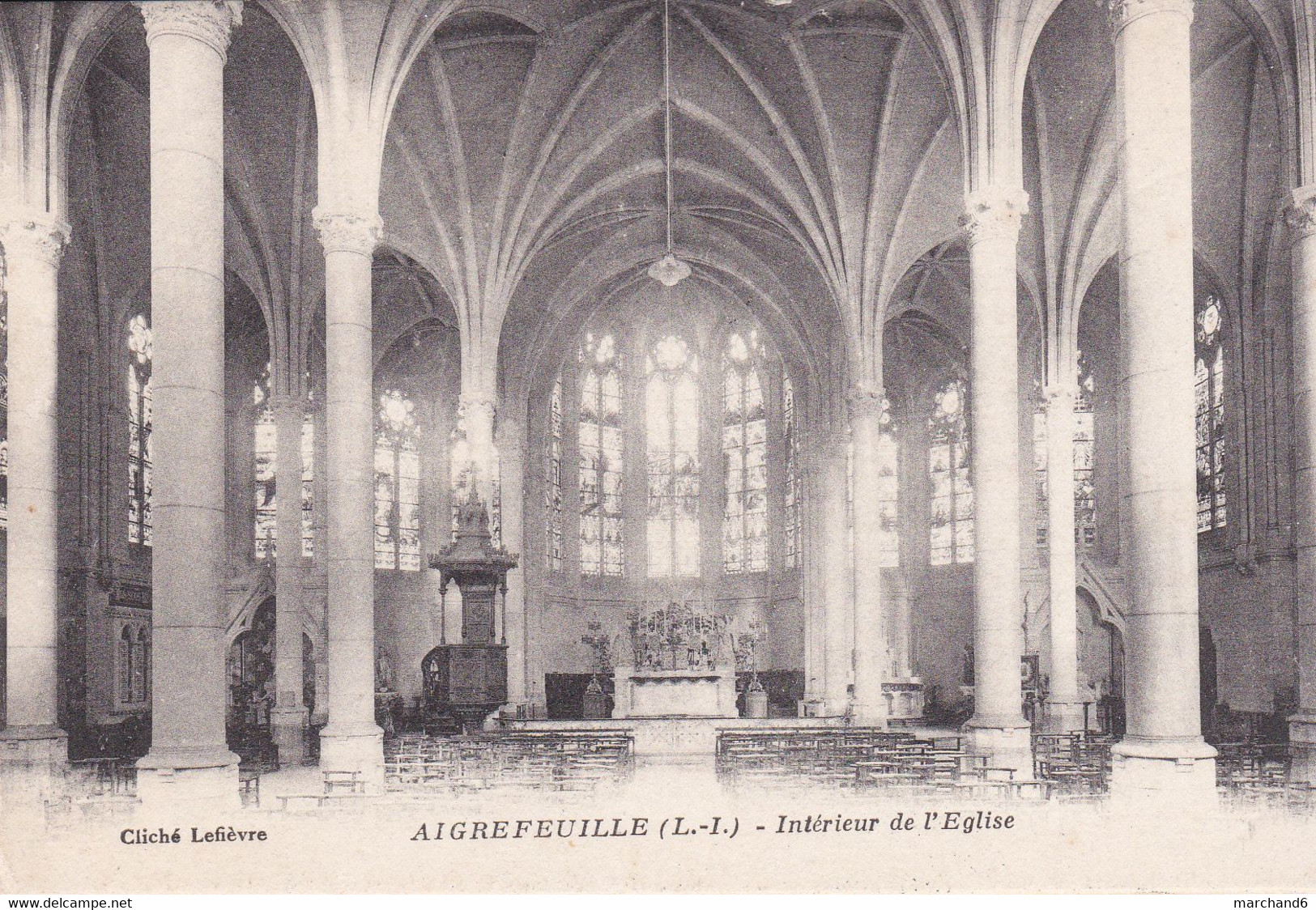 Aigrefeuille Sur Maine Intérieur De L église éditeur Cliché Lefièvre - Aigrefeuille-sur-Maine