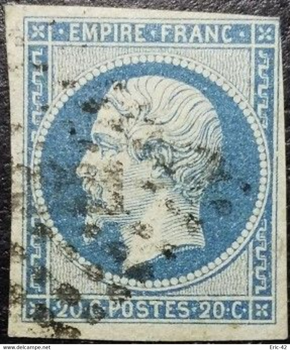 N°14A Napoléon 20c Bleu. Oblitéré Losange PC. N°2231 Navilly - 1853-1860 Napoleone III