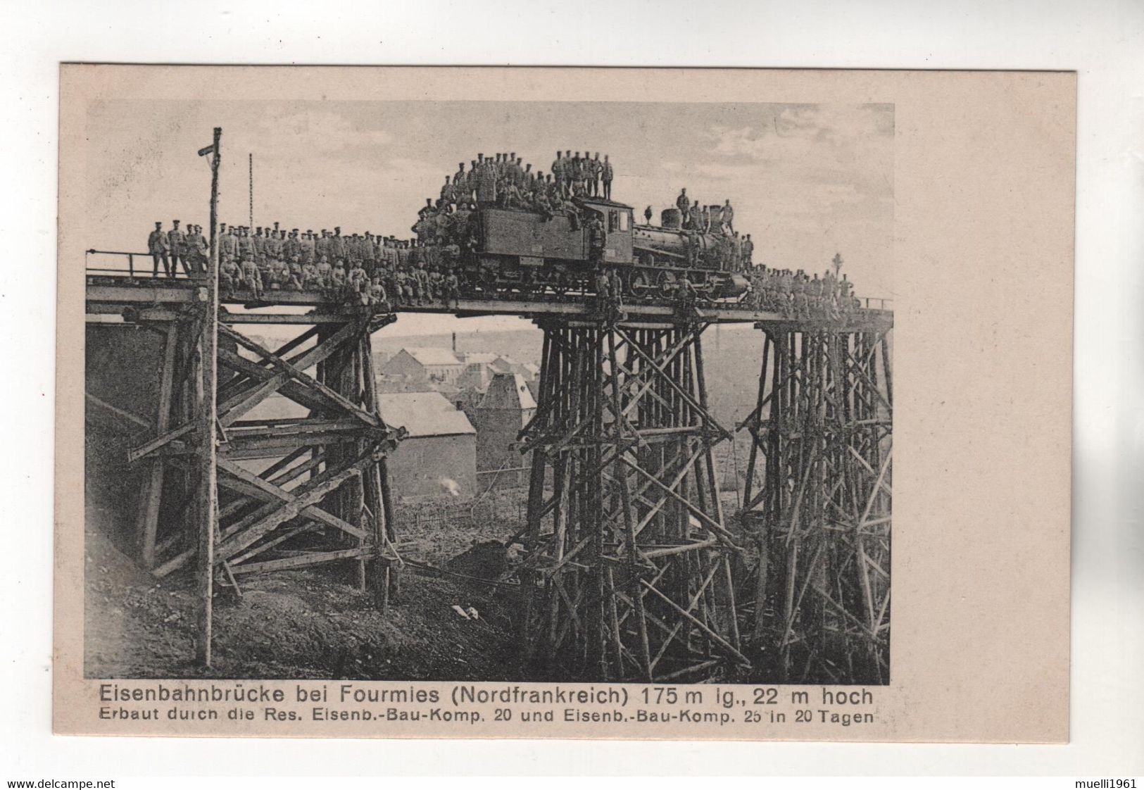 2099, WK I, Feldpostkarte, Eisenbahnbrücke Bei Fourmies Im Département Nord - Weltkrieg 1914-18