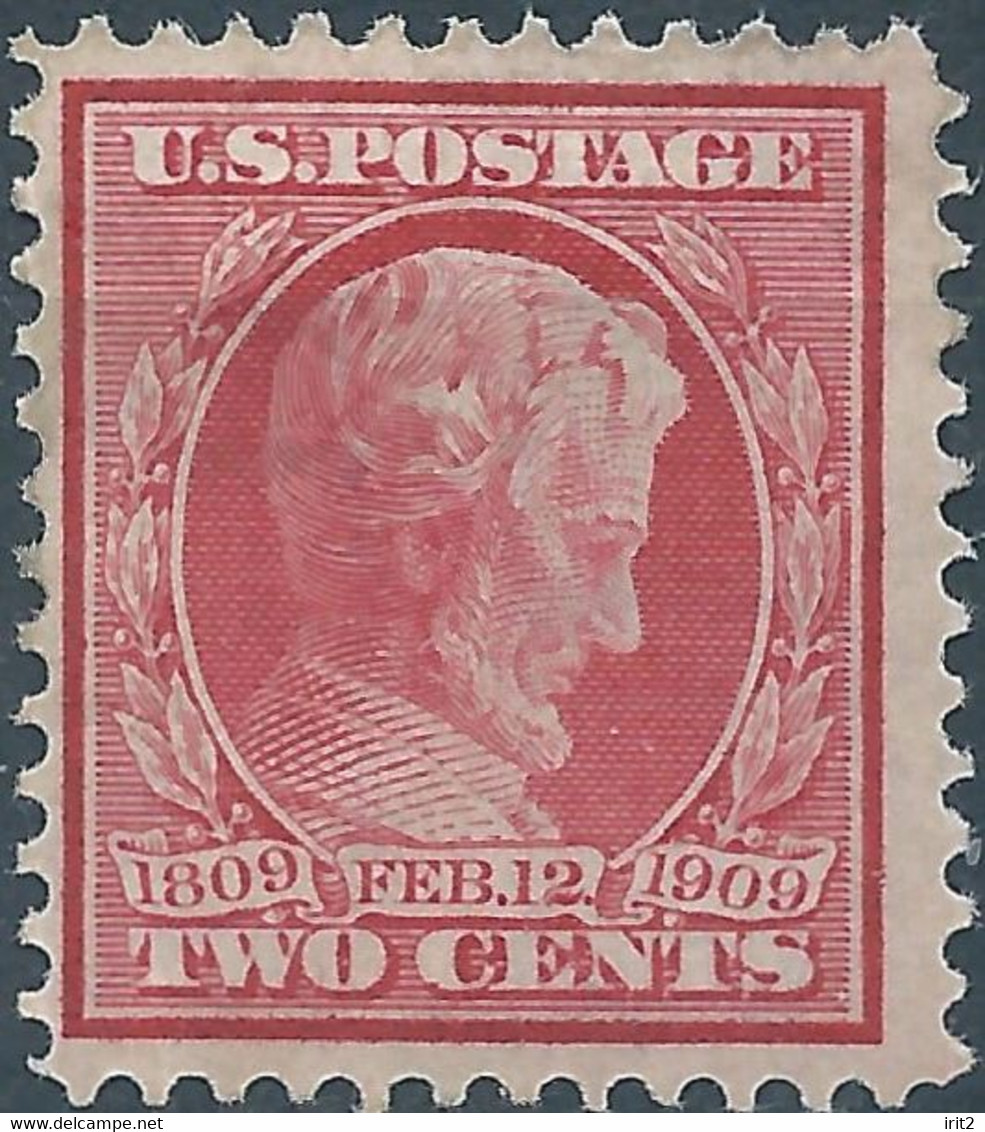 Stati Uniti D'america,United States,U.S.A,1909 The 100th Anniversary Of The Birth Of Abraham Lincoln,2C Carmine - Unused Stamps