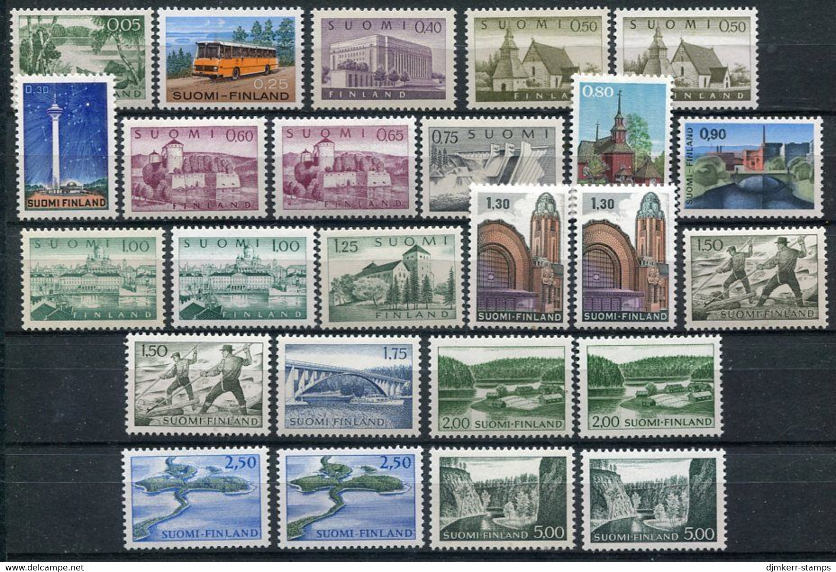 FINLAND 1963-75 Views Definitive With All Types  MNH / ** - Nuevos