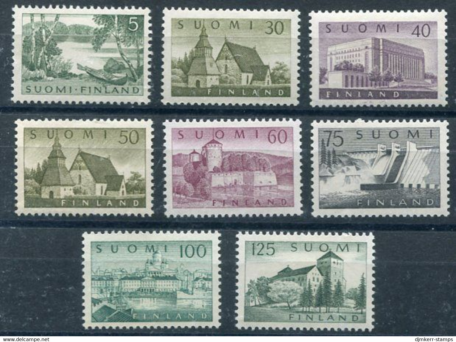 FINLAND 1955-61 Views Definitives  MNH / ** - Unused Stamps