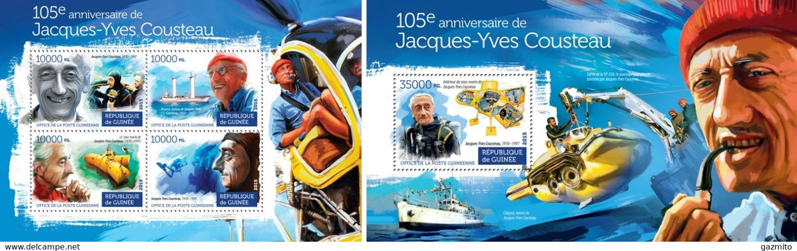 Guinea 2015, J. Cousteau, Diving, Submarines, 4val In BF +BF - Tauchen