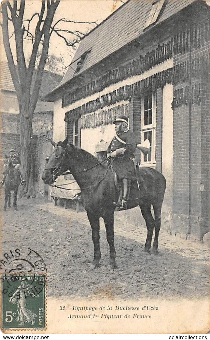 Rambouillet      78      Chasse A Courre. Equipage Bonnelles Mme  Duchesse D'Uzès. Armand 1er Piqueur  (voir Scan) - Rambouillet