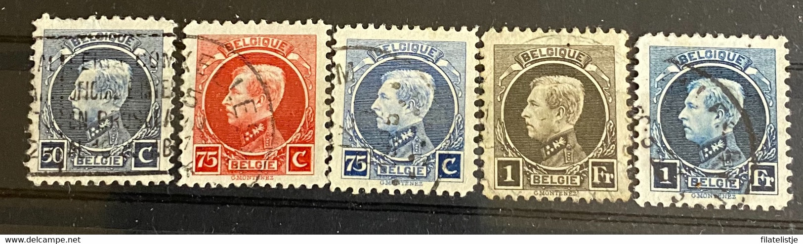 België Zegel Nrs 211 - 215 Used - 1919-1920 Albert Met Helm