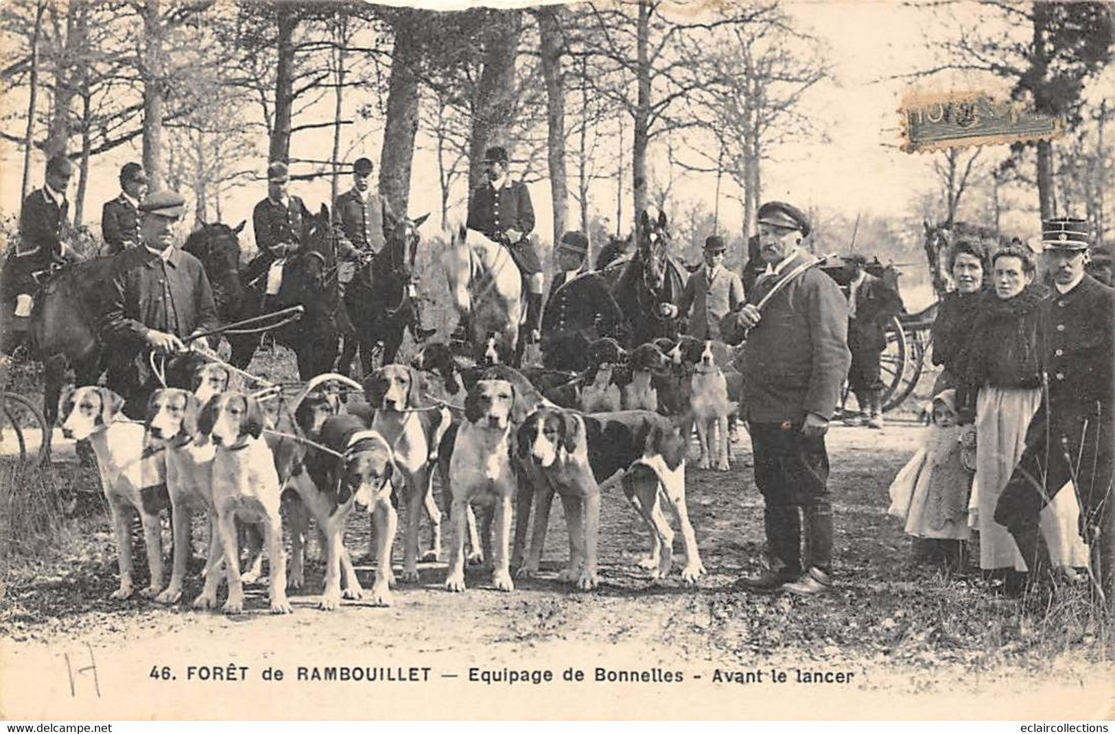 Rambouillet        78      Chasse A Courre. Equipage Bonnelles Duchesse D'Uzès.  Avant Le Lancer    (voir Scan) - Rambouillet