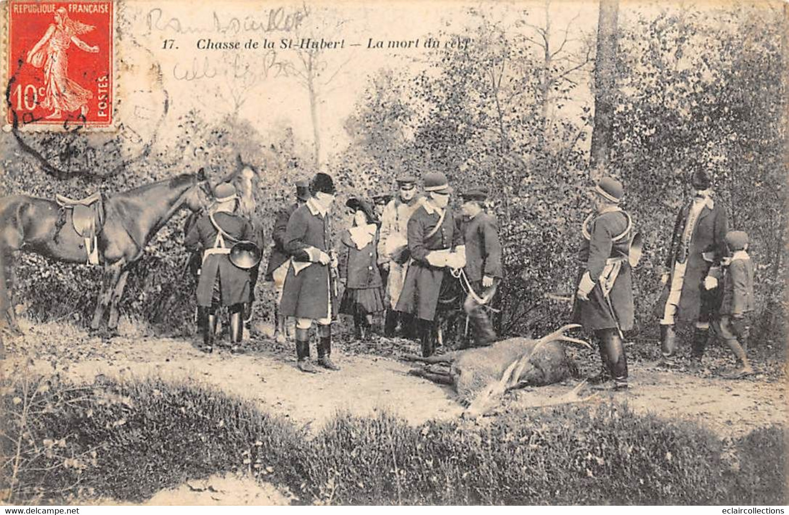 Rambouillet  78 Chasse A Courre. Equipage Bonnelles Duchesse D'Uzès .La Mort Du Cerf  Voir Scan) - Rambouillet