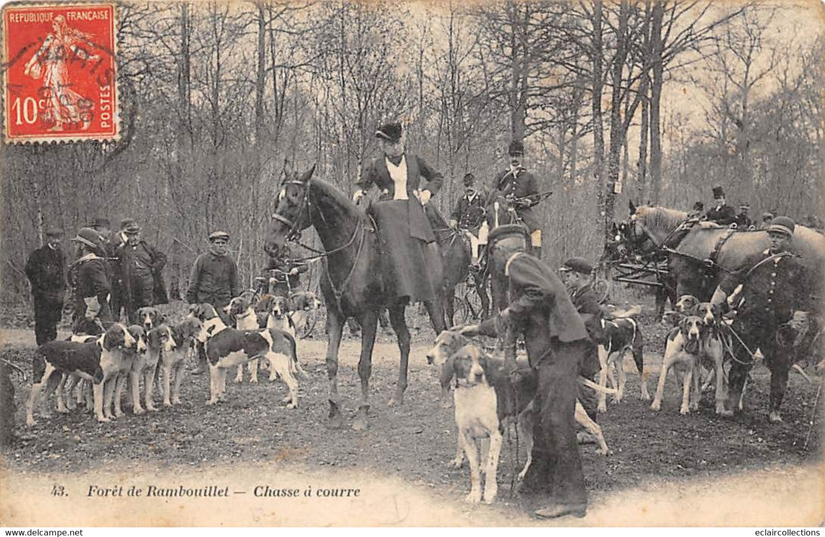 Rambouillet  78 Chasse A Courre. Equipage Bonnelles Mme La Duchesse D'Uzès N°43  Voir Scan) - Rambouillet