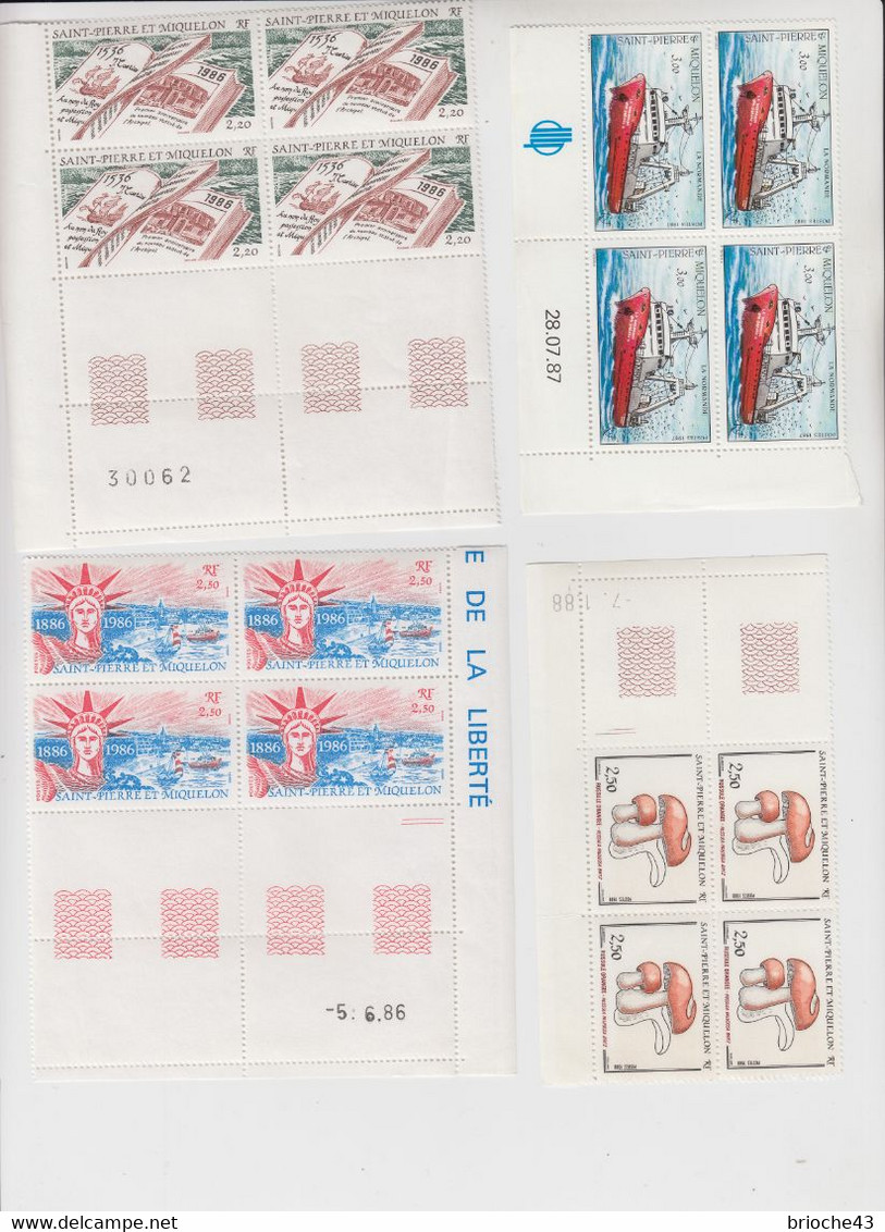 SAINT-PIERRE & MIQUELON LOT TIMBRES PARTIE FEUILLET - 4 SCANS  /TBS - Blocs-feuillets