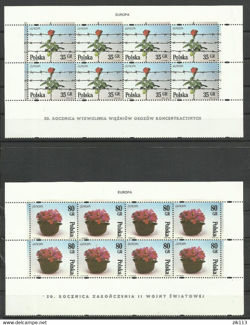 Poland 1995 - Europa Cept, Concentration Camps, Flowers, MNH - Altri & Non Classificati