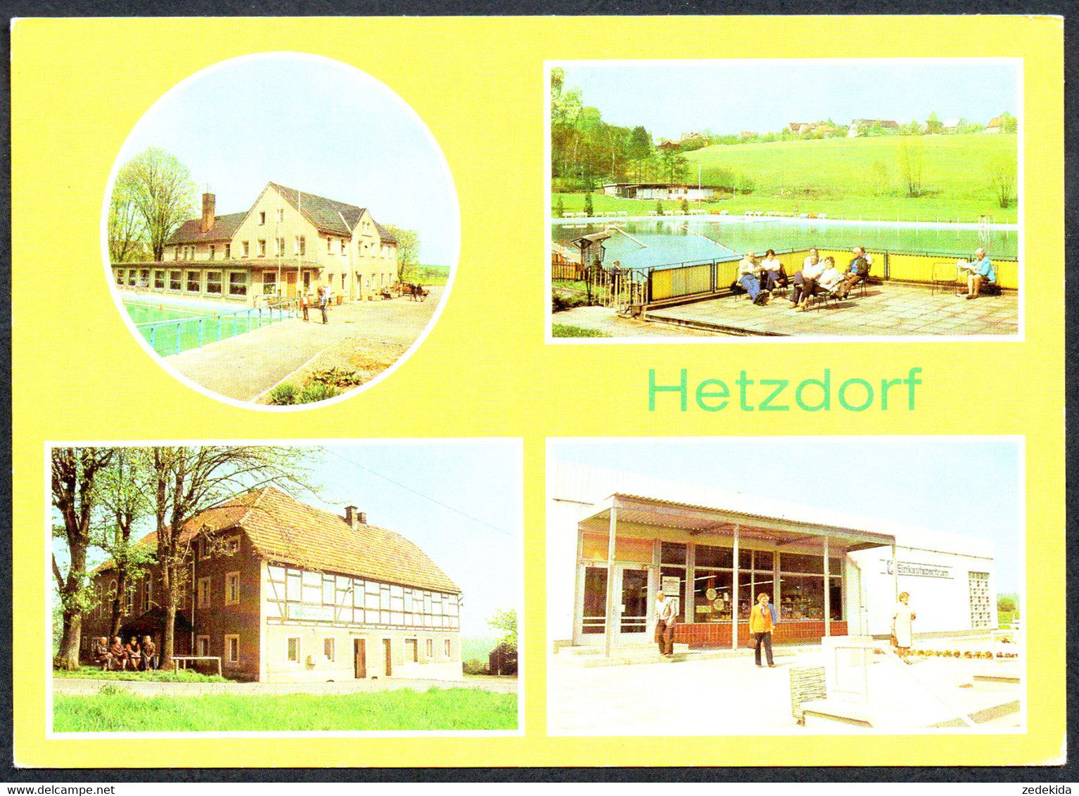 E7988 - TOP Hetzdorf HO Gaststätte Waldblick HO Kaufhalle - Bild Und Heimat Reichenbach - Scan Schlecht Karte Besser - Hetzdorf