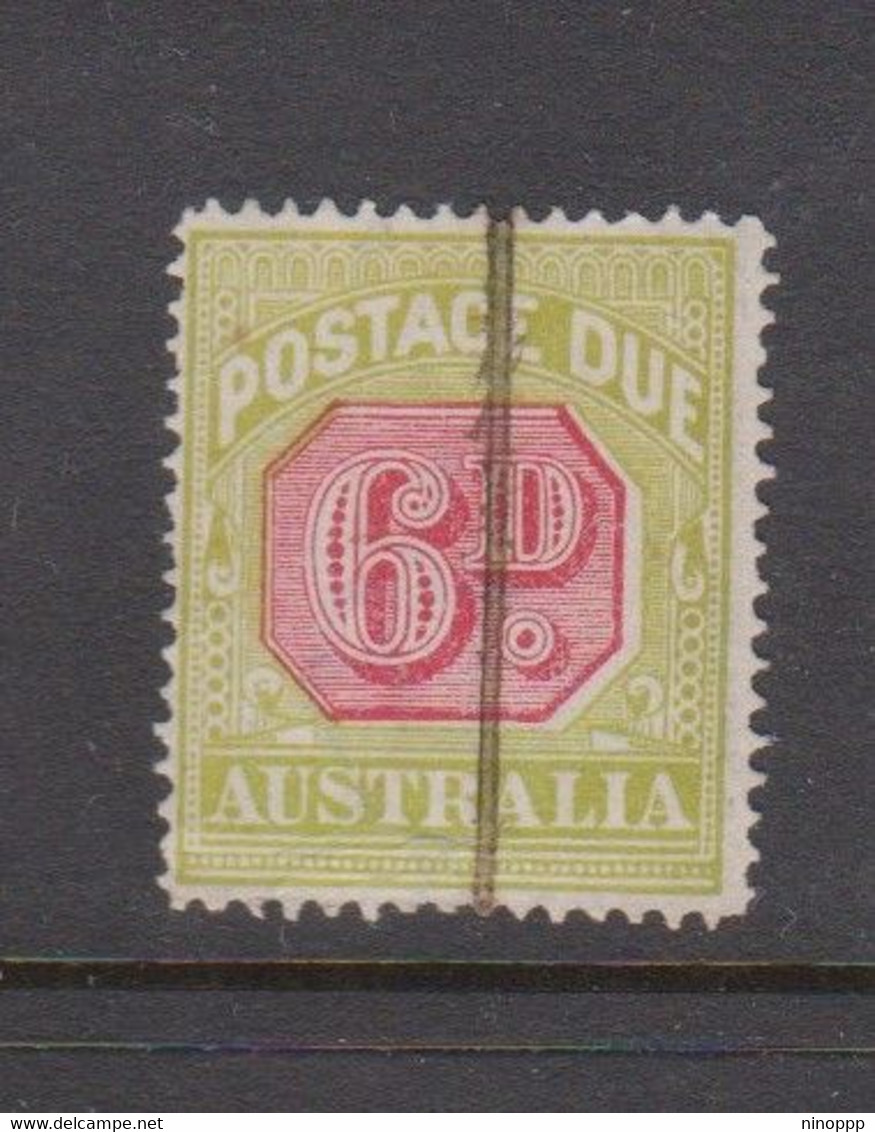 Australia ASC D 97 1919-30  Postage Due  Six Pence Carmine And Yellow Green, Perf 14 , Used. - Portomarken