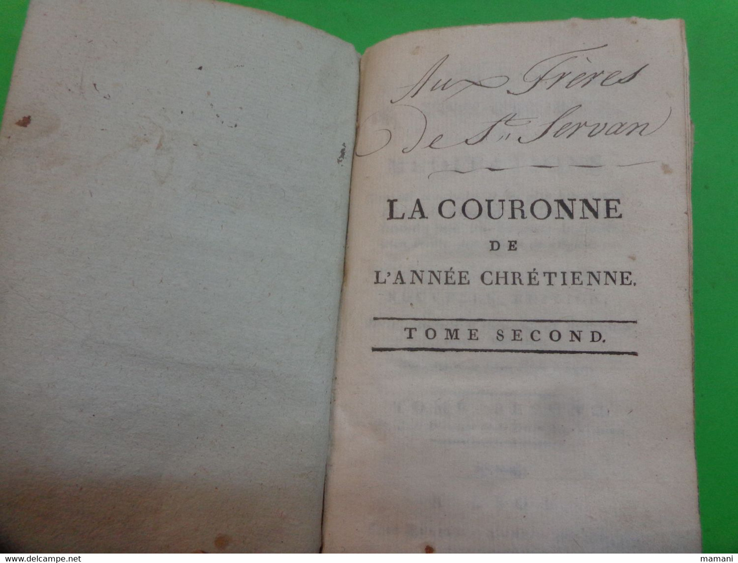 Livre Ancien -la Couronne De L'annee Chretienne-meditations Tome 2 -1804 - Religion