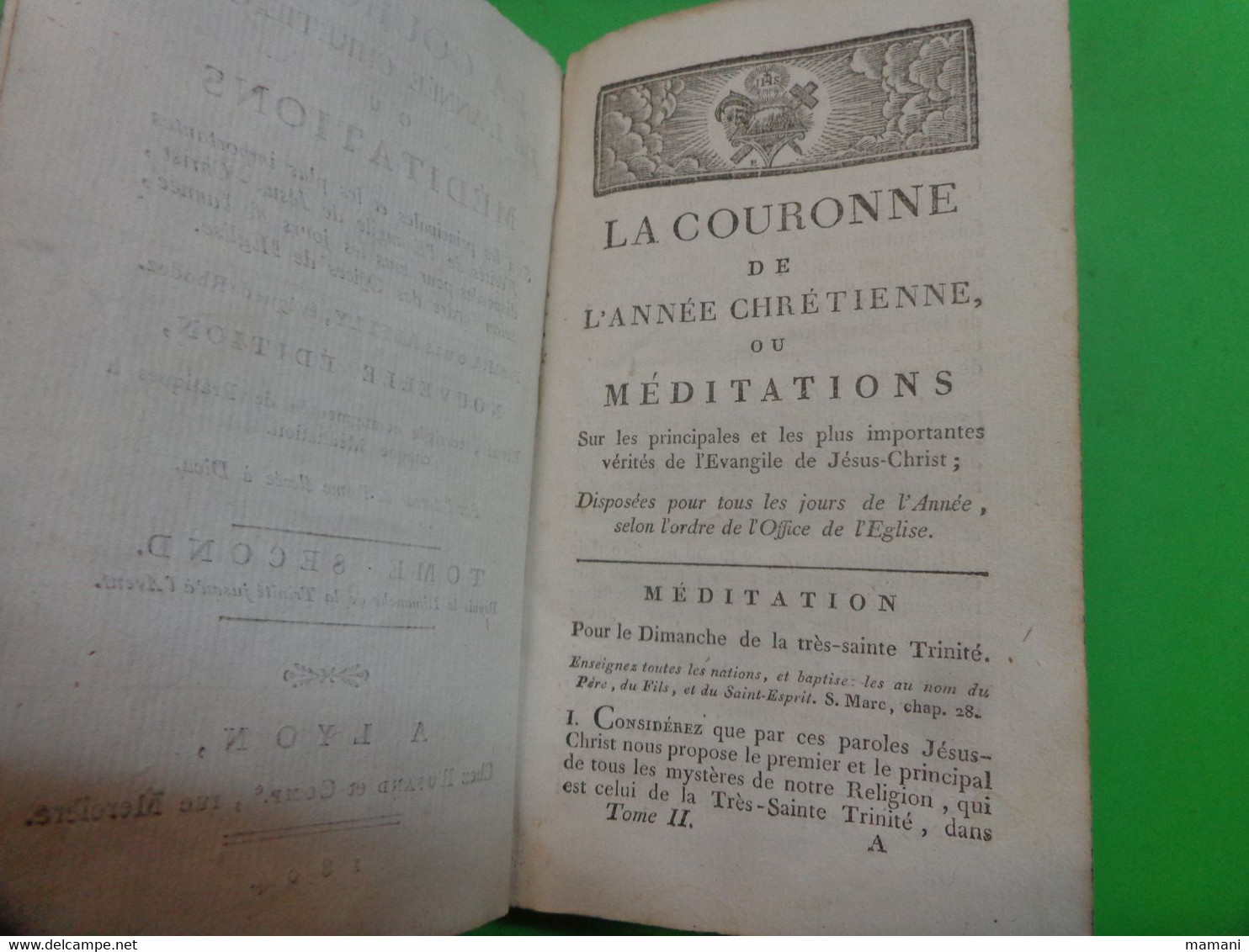 Livre Ancien -la Couronne De L'annee Chretienne-meditations Tome 2 -1804 - Religión