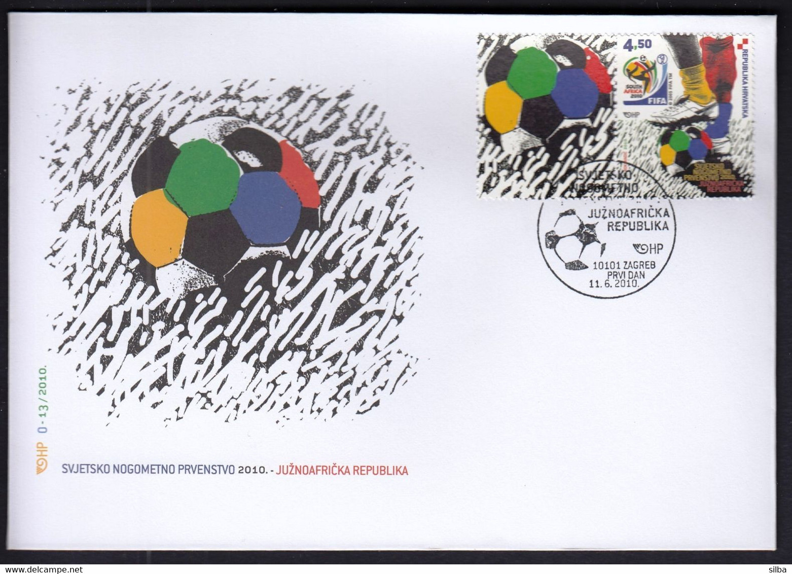 Croatia 2010 / Soccer Football / FIFA World Cup South Africa / FDC / With Label And Stamp - 2010 – South Africa