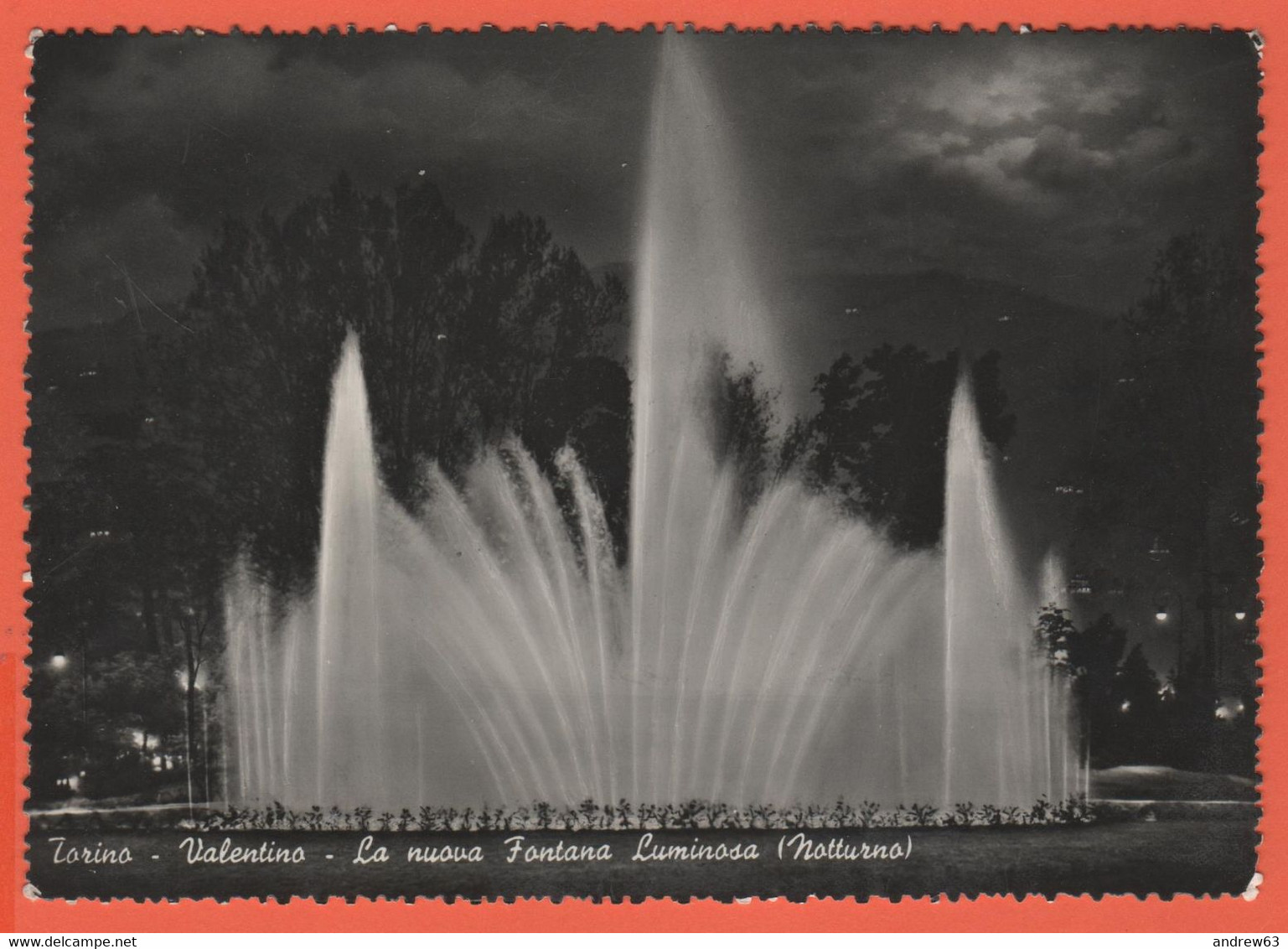 ITALIA - ITALY - ITALIE - 1955 - 20 Siracusana - Torino - Valentino - La Nuova Fontana Luminosa - Notturno - Viaggiata D - Parchi & Giardini