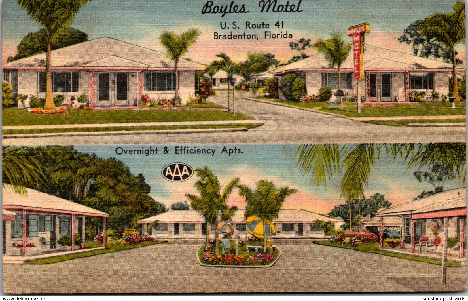 Florida Bradenton Boyles Motel And Apartments 1954 - Bradenton