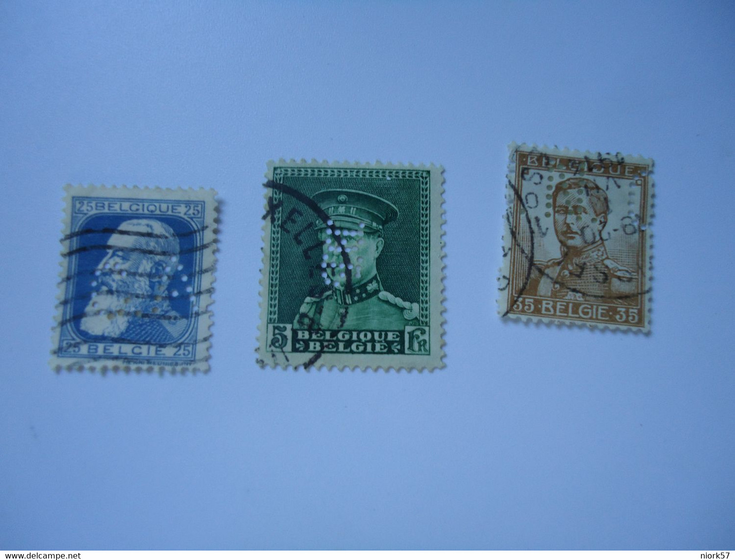 BELGIUM   3 USED STAMPS PERFINS  2 SCAN - Sin Clasificación