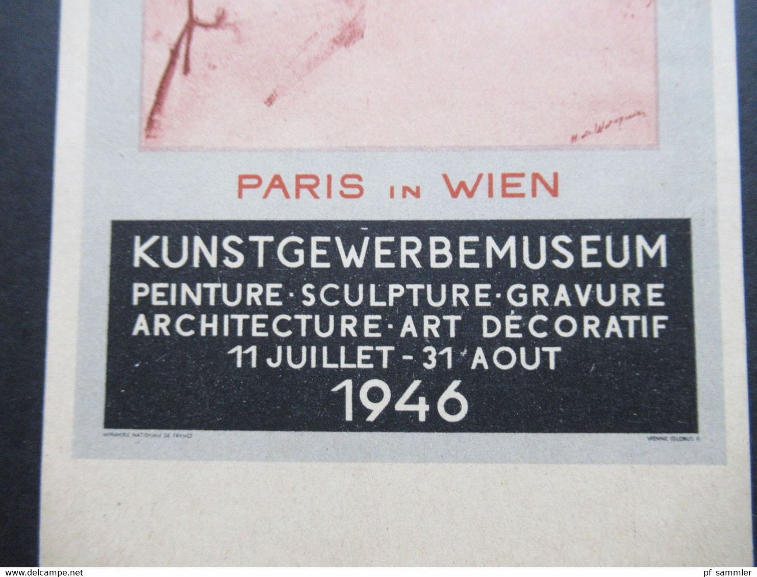 Österreich 1946 Salon D'Automne Paris In Wien Kunstgewerbemuseum Erste Ausstellung Des Pariser Herbstsalons Mit SST - Ausstellungen