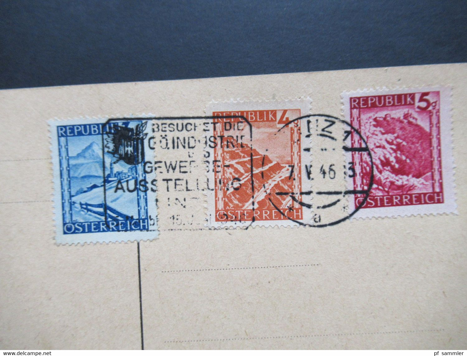 Österreich 1946 Industrie Und Gewerbeausstellung Linz 3 Sonder Postkarten Freimarken Landschaften Mit SST - Ausstellungen
