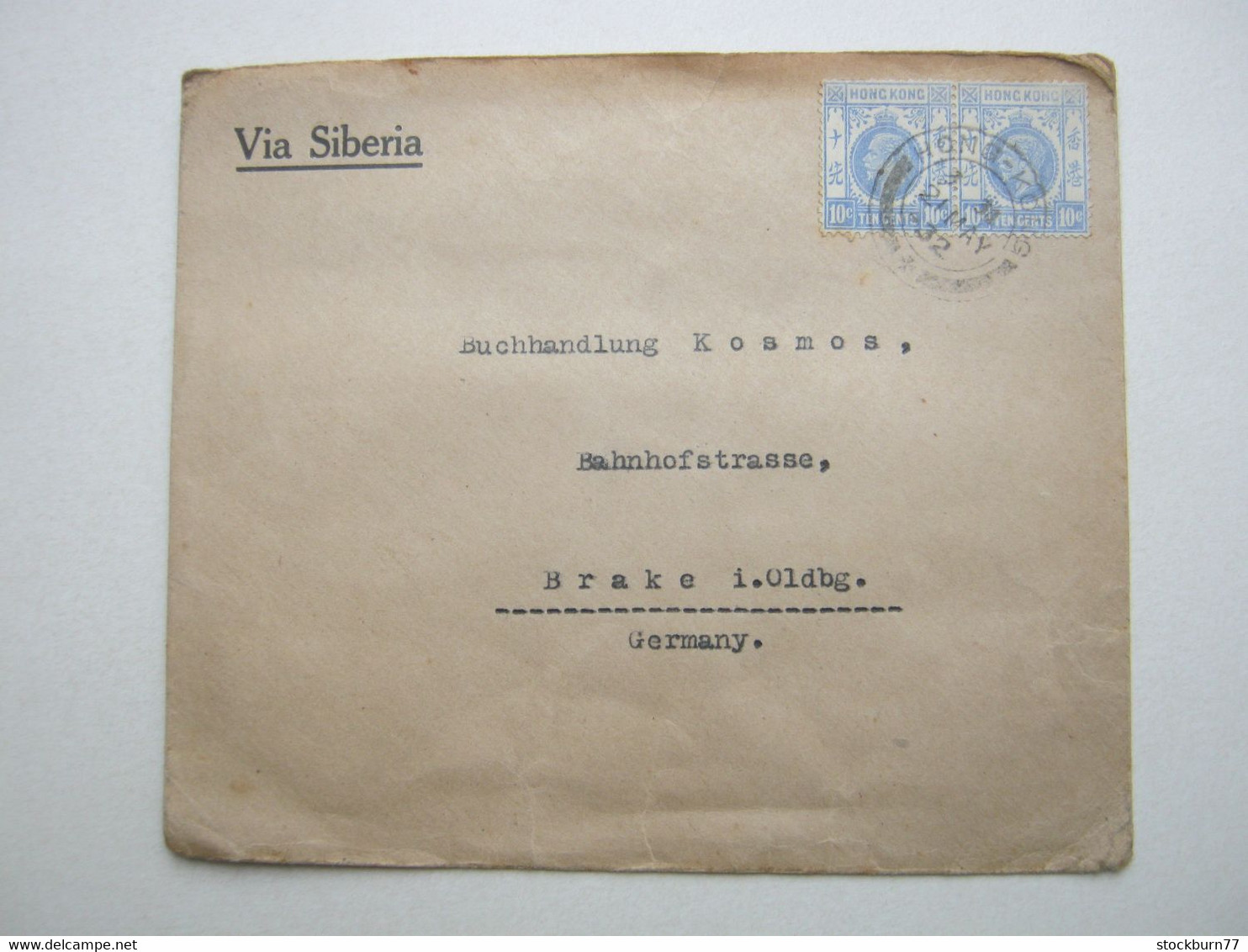 1912 , HONGKONG , Brief Nach Deutschland - Cartas & Documentos