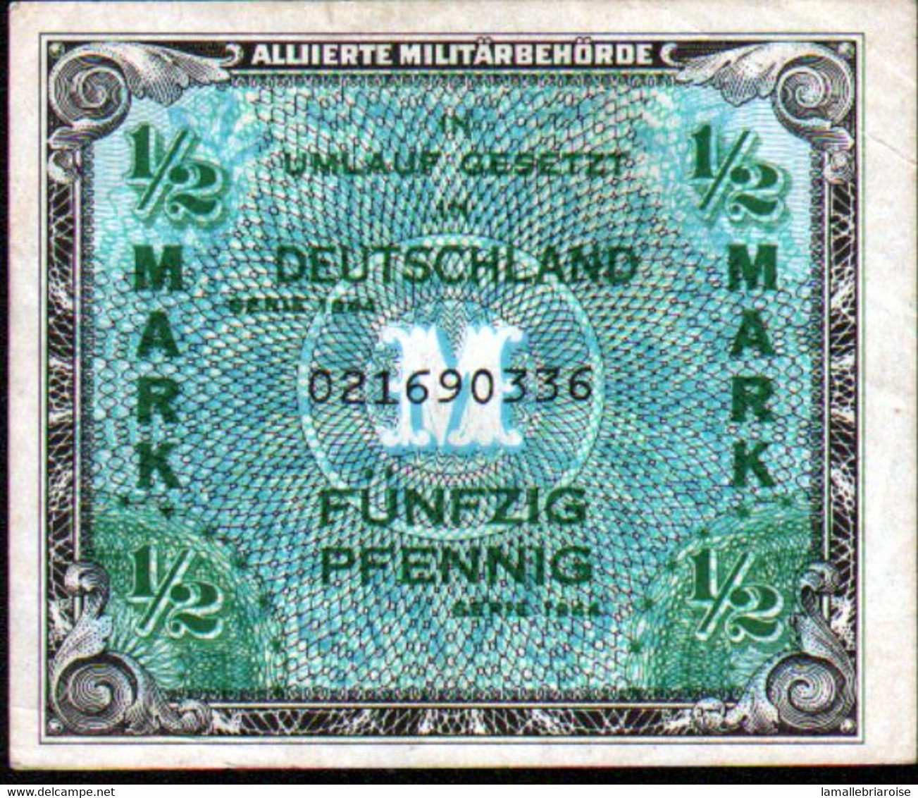 Allemagne, Billet De 1/2 Mark, 1944 - Andere & Zonder Classificatie