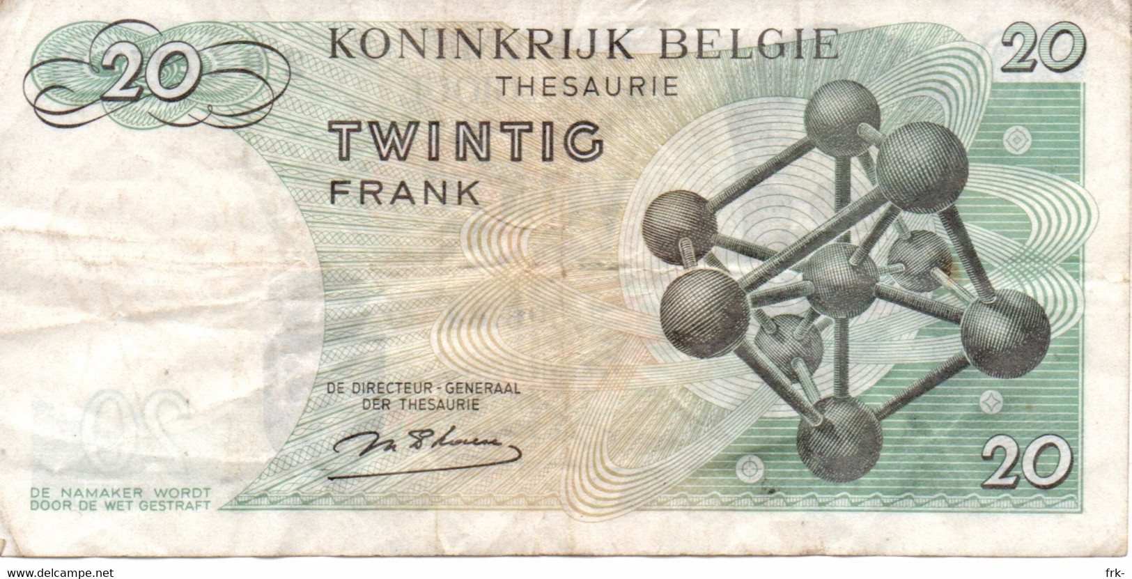 Belgio 1964 20 Francs Circulated - Sonstige & Ohne Zuordnung
