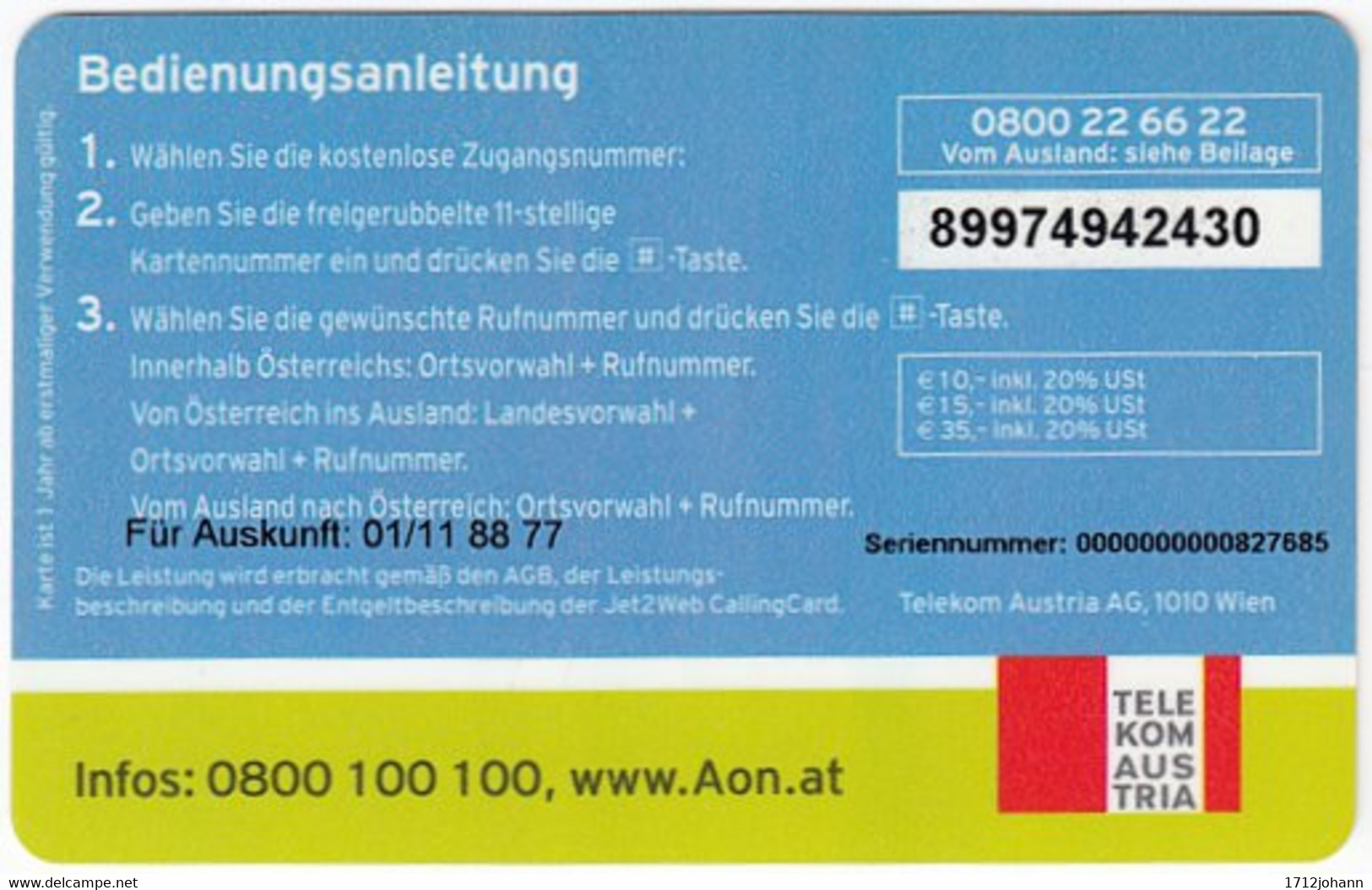 AUSTRIA G-733 Prepaid Telekom - Used - Oesterreich