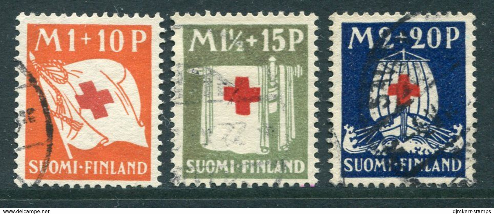 FINLAND 1930 Red Cross Set Used.  Michel 158-60 - Oblitérés